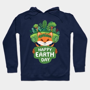 Happy earth day cute fox Hoodie